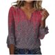 thumbnail image 2 of Ichuanyi liquidación de moda femenina de verano en v-neck 3/4 manga estampada de camiseta casual de camiseta ICHUANYI WER2023081603354, 2 of 5