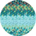 thumbnail image 1 of Ahgly Company Tapis Rond Lavable en Machine Intérieur Transitionnel Turquoise Vert, 3 Pieds Rond, 1 of 7