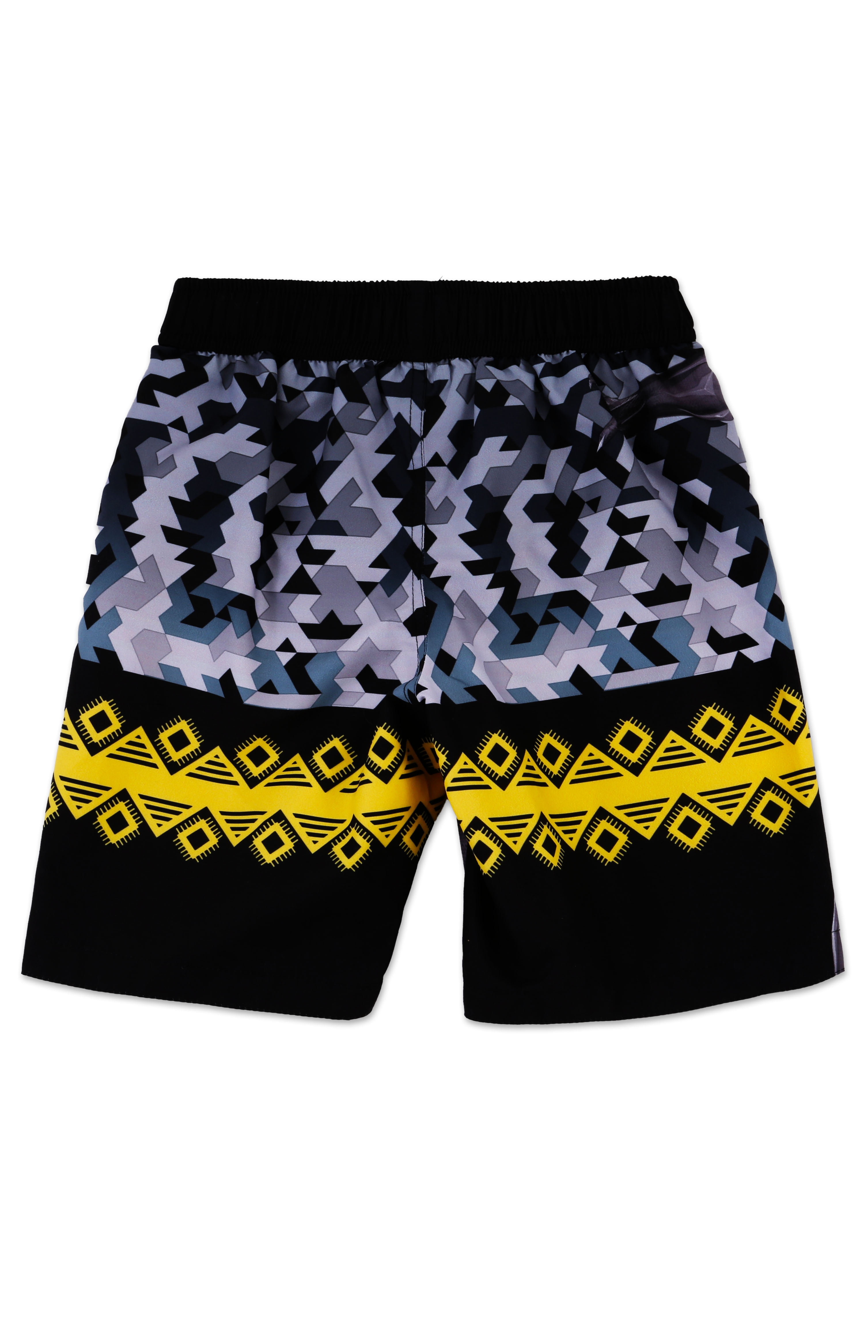 boys black panther swim trunks