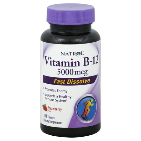 Natrol Fast Dissolving Vitamin B12 5000 mcg Tablets, 100