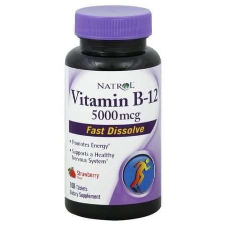 Natrol Fast Dissolving Vitamin B12 5000 mcg Tablets, 100 Ct