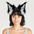 thumbnail image 5 of Jiibva Faux Fur Fox Wolf Ears Headband Handmade Furry Animal Ear Hairband Women Men Head Accessories for Halloween Party, 5 of 7