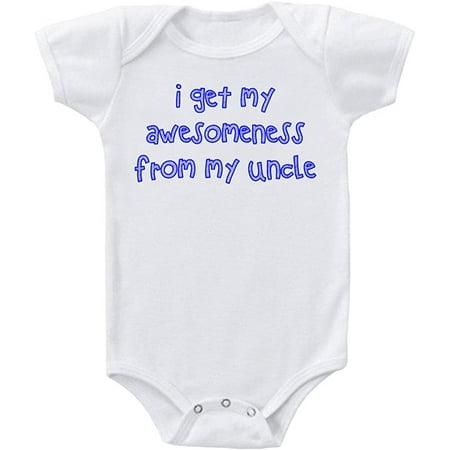 

I Get My Awesomeness From My Uncle #2 Baby Bodysuit One Piece White Newborn