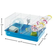 Ferplast Paula Starter Hamster Cage | Includes ALL Accessories | 18.10L x 11.61W x 9.6H Inches, Blue & White