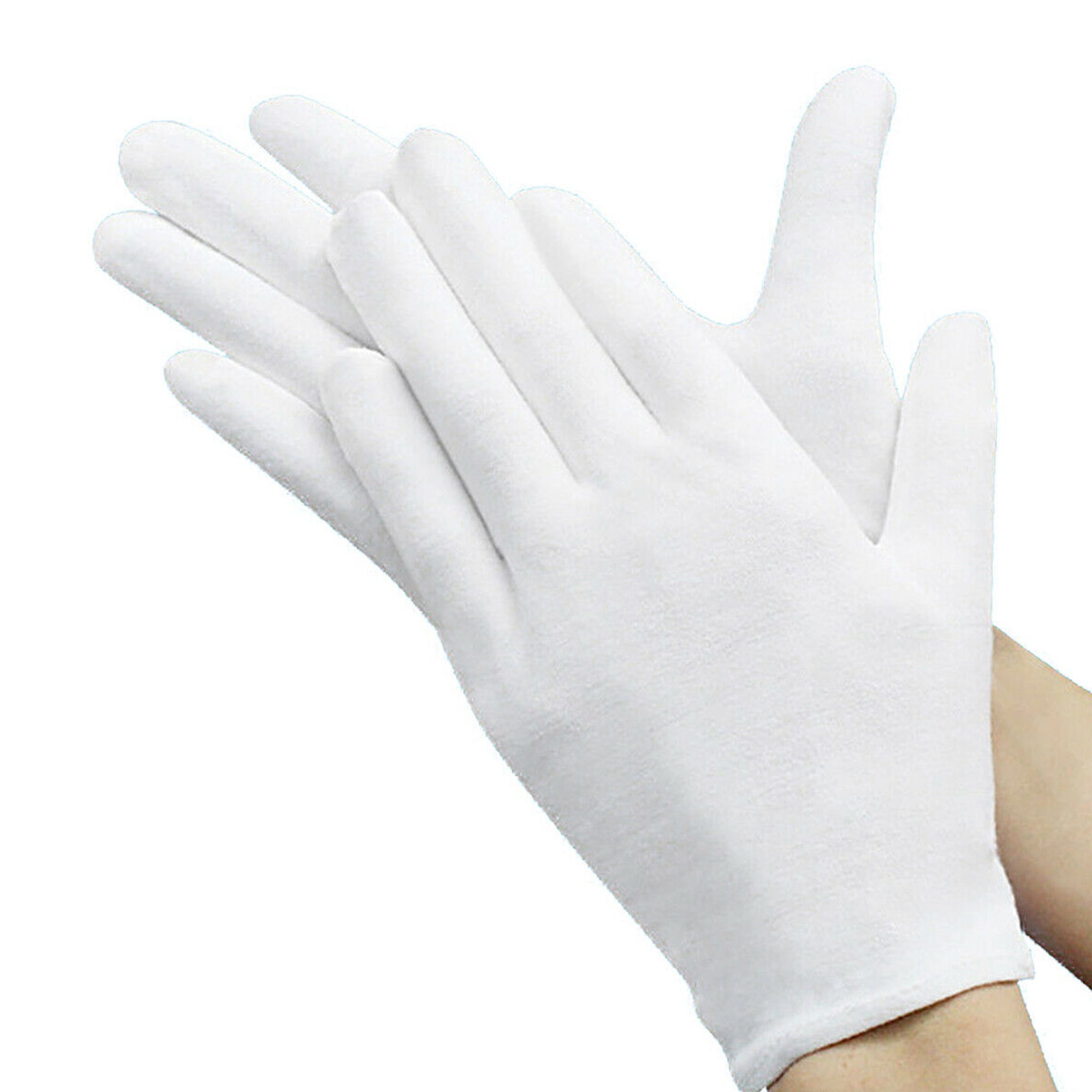 6 Pairs white gloves cotton soft thin coin jewelry silver inspection work glWCH 
