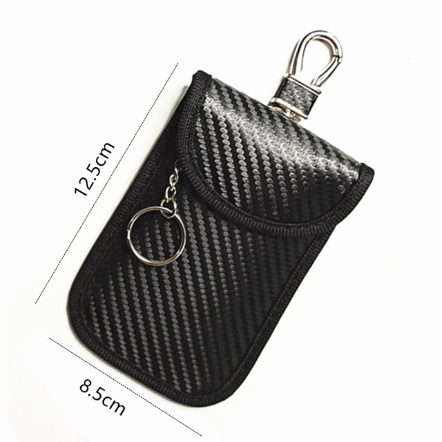 Faraday Bag for Key Fob(2 Pack), Faraday Cage Protector, Car RFID Signal Blocking Key Fob Protector, Double-Layers of Shielding Carbon Fiber Material Anti-Theft Faraday Pouch