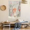 thumbnail image 2 of Forest Friends Tapestry, Cute Abstract Winter Graphic with Fox and Botanical Items, Wall Hanging for Bedroom Living Room Dorm Decor, 40W X 60L Inches, Dust Salmon Coral Champagne, by Ambesonne, 2 of 5