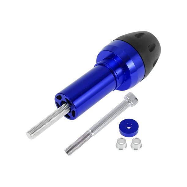Protector de guardabarros de aleación de aluminio y plástico de 10mm para slider de marco de motocicleta, protección contra choques, pad de protección, 44mm, 137mm, tornillo azul, 1 juego