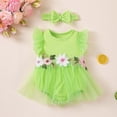 thumbnail image 2 of Wxirdiow Baby Summer Clothes Girl Newborn Baby Girl Summer Clothes Short Sleeve Romper Bodysuit Ruffle Jumpsuit Cute Infant Outfit Green Size,6-9 Months, 2 of 5