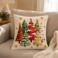 thumbnail image 3 of MYUNNIL Christmas Decorative Throw Pillow Covers, 18 x 18" Farmhouse Beige Double Sided Embroidered Xmas Tree Pattern Linen Cushion Case for Sofa Bedroom Office Decor, 3 of 5