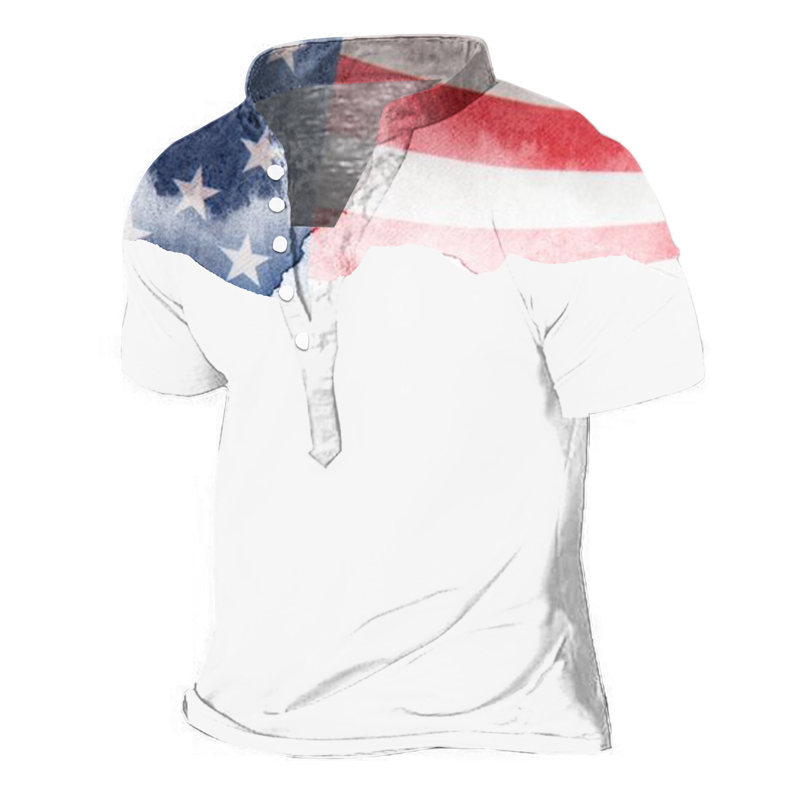 Fanxing American Flag Shirts for Men Patriotic Shirts 4th of July ...