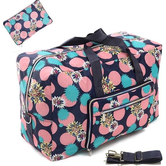 22" Foldable Large Travel Duffel Duffle Bag Gym Tote Bag For Women Overnight Carryon Weekend Bag Bag Water Resistant