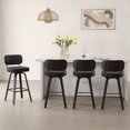 thumbnail image 4 of ANMINY Swivel Counter Height Bar Stools, Set of 1, Upholstered Faux Leather Barstools with PU Back, 29" Seat Height Bar Chairs for Kitchen Island, Bentwood Wood Frame, 4 of 11