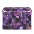 thumbnail image 2 of Foldable Fabric Storage Bin With Handle Collapsible Basket Box Storage With Lid Organizer Glowing Butterflies, 2 of 7