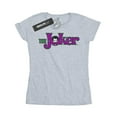 thumbnail image 1 of DC Comics Womens The Joker Text Logo Cotton T-Shirt, 1 of 5