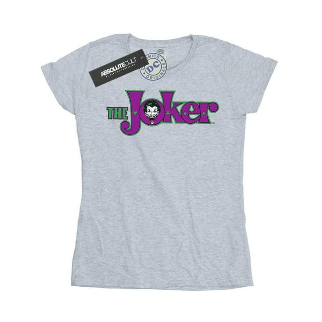 DC Comics T-Shirt en Coton pour Femmes avec Logo Texte du Joker