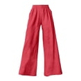 thumbnail image 4 of Tittly Sweatpants Women Lounge Pants Women Womens Cotton Casual Loose Pants Comfy Work Pants With Pockets Elastic High Waist Paper Bag Drawstring Pants Baggy Pants Wide Leg Pants Woman Red M, 4 of 4