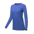 thumbnail image 2 of A2Y Women's Basic Solid Soft Cotton Long Sleeve Crew Neck Top Shirts Sapphire XL, 2 of 3