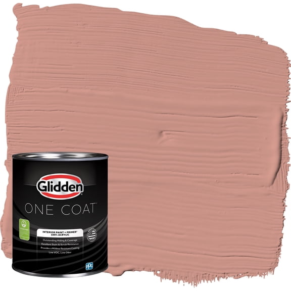 Glidden One Coat Interior Paint and Primer, Long Weekend / Orange, 1-Quart, Semi-Gloss