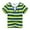 Light Green*, variant on Boys T-Shirt Toddler Short Sleeve Half Placket Colorful Striped Layered Collar Cartoon Patch Soft Daily Tee