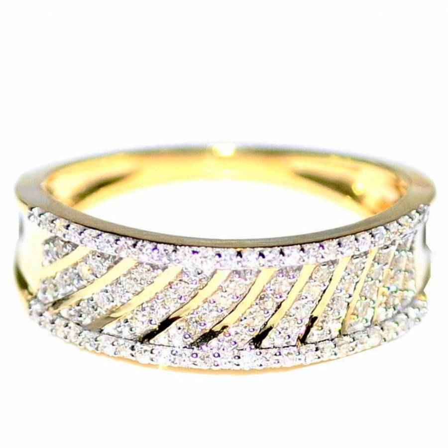 Diamond Anniversary Ring Wedding Band 10K Gold 1/5cttw 6.3mm Wide