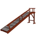 thumbnail image 1 of PawHut Wooden Dog Ramp for Large Dogs, 73" Long, with Non-slip Rug, Removable Guardrails for Couch, Bed, Brown, 1 of 7
