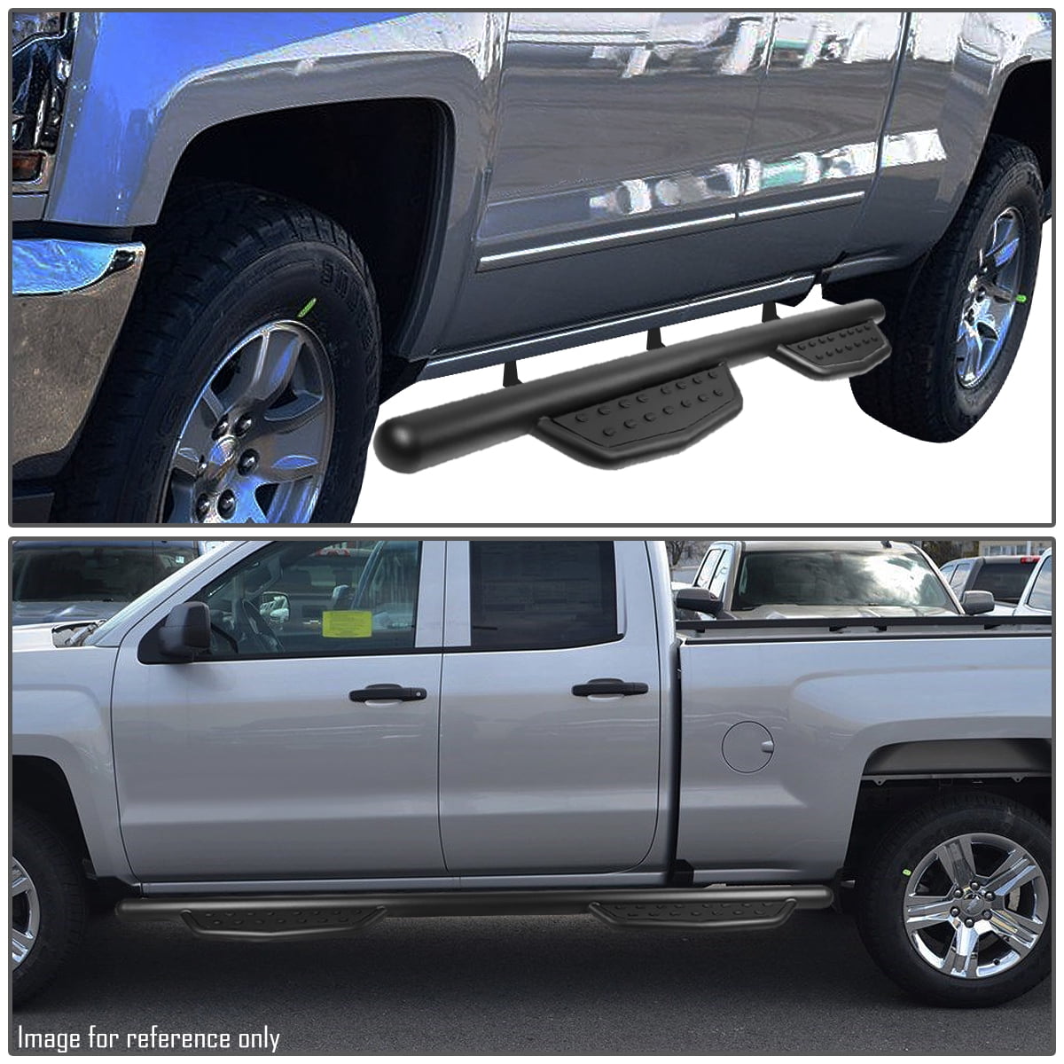 DNA Motoring 3" OD Matte Black Side Step Nerf Bars Running Boards for 2007-2020 Tundra Crewmax Cab