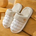thumbnail image 2 of Vedolay Women's Shoe Cozy Warm Winter Slip On House Shoes Winter Warm Shoes White,39, 2 of 5