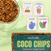 Southside Plants Coco Chips Compressed Coconut Substrate Soil, 5 kg