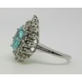 thumbnail image 2 of 1.53 Cts Pear Paraiba Apatite and Diamond Cluster 14k White Gold Ring, 2 of 7