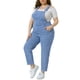 thumbnail image 4 of Jumpsuits de verano de moda para mujer de tallas grandes Agnes Orinda, con tirantes ajustables y de mezclilla, 1X azul claro, 4 of 6