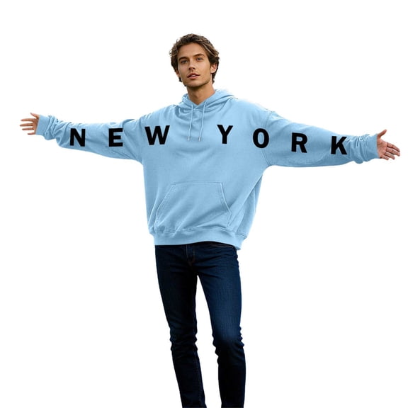 Fall Oversize Hoodies For Women Unisex Couples New York Letter Print Long Sleeve With Pocket Couple Matching Winter Fashion Hooded Sweatshirts