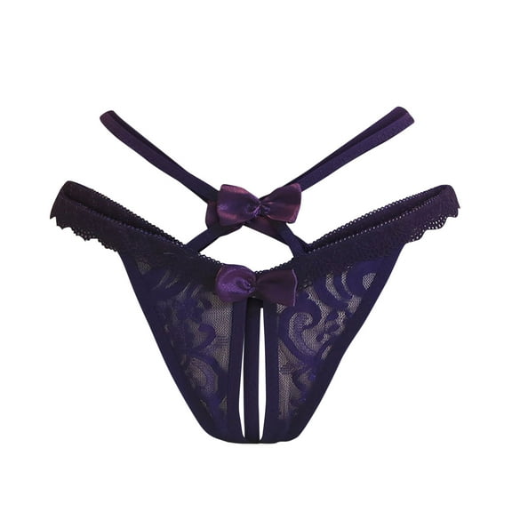 Bigersell Cotton Womens Underwear Clearance Seamless Underwear High Cut Panty Style P-254 Cotton Boyshort Panties Cotton Thongs Briefs Mid Waist Women's Briefs Purple One Size