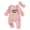A01-Watermelon Red, variant on CAICJ98 Newborn Outfit Girl Long Sleeve Letter Embroidery Romper Ribbed Knit Jumpsuit Baby Girl Coming Home Fall Winter Spring Outfit (Watermelon Red,3-6 Months)