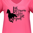 thumbnail image 3 of Inktastic Live Like Someone Left the Gate Open Horse Silhouette Women's Plus Size V-Neck T-Shirt, 3 of 4