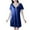 Blue, variant on Timegard Nightgowns for Women Pajamas Lace V Neck Short Sleeve Homewear Casual Soft Thin Sleep Dresses