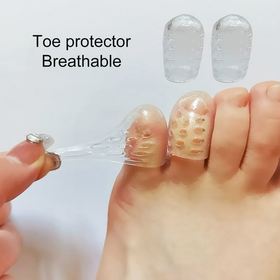 dianhelloya 30Pcs Cushioning Decompression Toe Protector High Elastic Breathable Holes Clear Silicone Shockproof Toe Covers