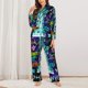 thumbnail image 2 of Balery New York City Conjunto de Pijama con Estampado para Mujer, Conjunto de Dos Piezas con Manga Larga, Ropa de Dormir Suave con Bolsillos, Pijamas Cómodos-Large, 2 of 7