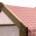 thumbnail image 5 of Houndstooth Pet House, Hand Drawn Ikat Pattern Traditional Old Fashioned Design in Pastel Colors, Outdoor & Indoor Portable Dog Kennel with Pillow and Cover, 5 Sizes, Peach and Pink, by Ambesonne, 5 of 5