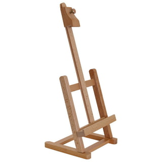 U.S. Art Supply Wooden H-Frame Studio Easel with Artist Storage Tray -  Adjustable Mast Beechwood Stand, Holds 48 Canvas 