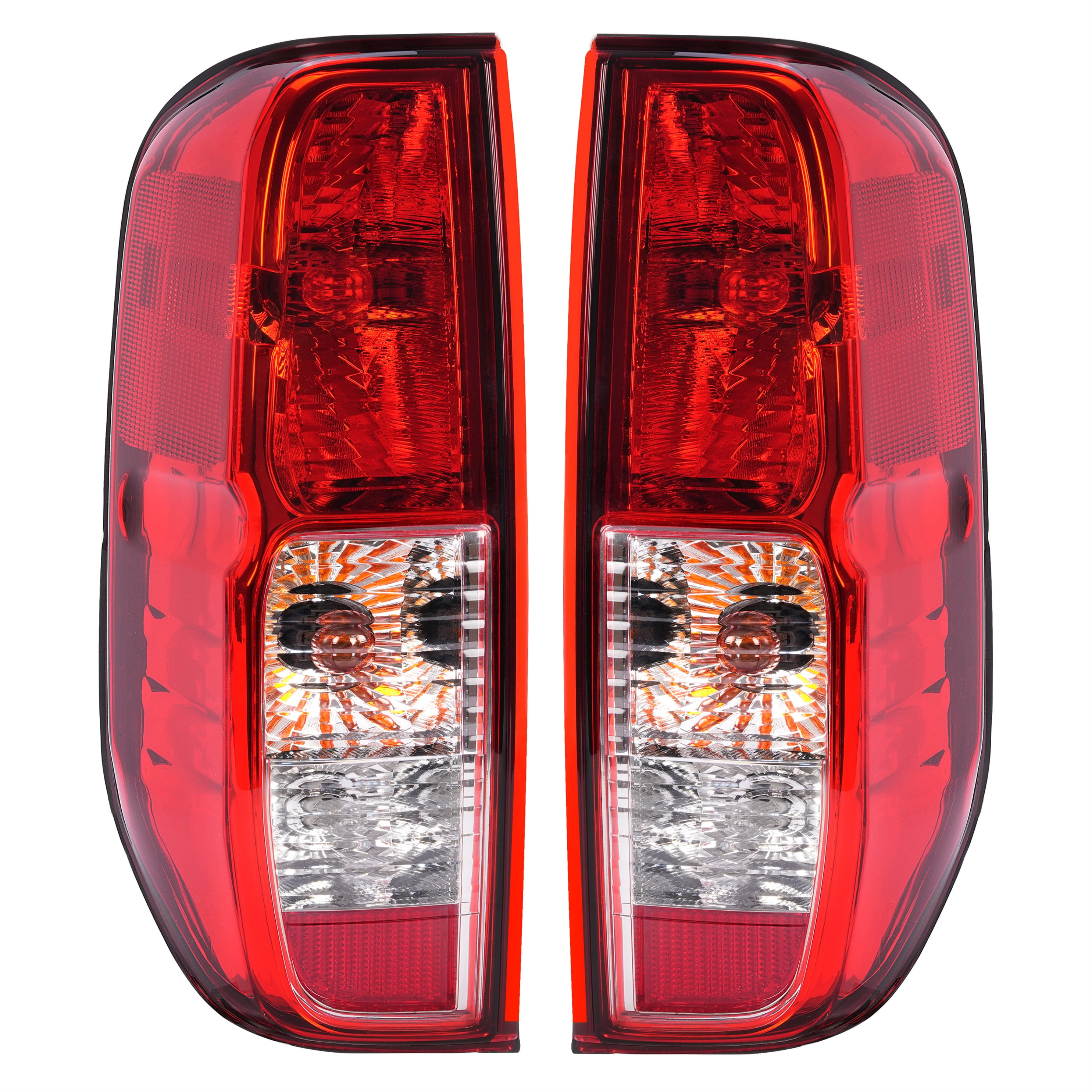 Kojem Pair Tail Lights For 2005-2021 Nissan Frontier 2009-2012 Suzuki Equator Replacement for 26555EA825 26550EA825 Halogen Brake Lamp Red Lens Plastic (Driver & Passenger Side)