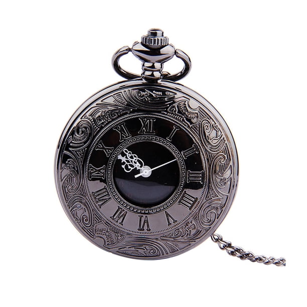 Reloj De Bolsillo Vintage Con Delicados Números Romanos Y Escalas Para Nios, Hombres, Día Del Padre, Cadena Fina