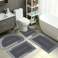 thumbnail image 5 of Dianli Four Piece Absorbent Bathroom Rug Set Non Slip Washable Toilet Mat with Lid Cover U Shaped Rug and Door Mat Large Size Quick Drying Perfect for Home or Hotel Use Stylish Finds for Less, 5 of 7