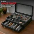 thumbnail image 6 of Stock Your Home Mens Valet Tray, Men's Jewelry Box, Night Stand Organizers and Storage, Bedside Table Organizer, Watch Box for Dresser, Faux Leather (Black & Gray), 6 of 7