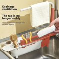 thumbnail image 2 of Telescopic Sink Shelf Kitchen Sinks Organizer Soap Towel Sponge Holder Drain Rack Storage Basket Gadgets Accessories, 2 of 5