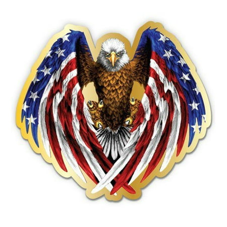 Truck Car Auto Vinyl Sticker - American Eagle Patriotic American Flag - Large Size Vinyl Sticker Decal - for Truck Car Cornhole Board Sticker 16
