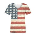 thumbnail image 5 of HEILAU 4th of July Shirts for Women Plus Size Independence Day American Flag Graphic Tees Vintage Print Floral Casual V Neck T Shirt Patriotic T Shirts, 5 of 5