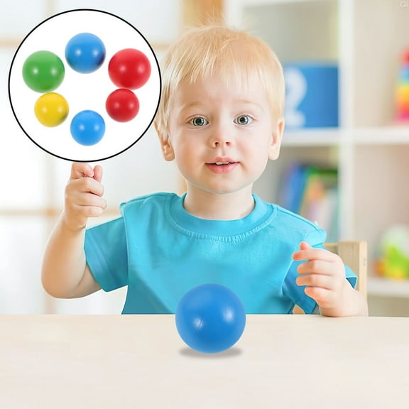 DRAFIDEEP 6pcs Wooden Croquet Balls Assorted for Kids Summer Outdoor Fun