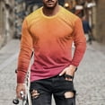 thumbnail image 2 of XFLWAM Mens Long Sleeve Shirts Casual Gradient Color Loose Pullover Graphic Tee Shirts Fall Fashion Athletic Sweatshirts, 2 of 5