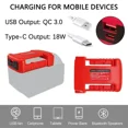 thumbnail image 4 of Charger Adapter For Mil-wau-kee 18V  Li-ion With USB Type-C Battery Holder Fast Charging, 4 of 9